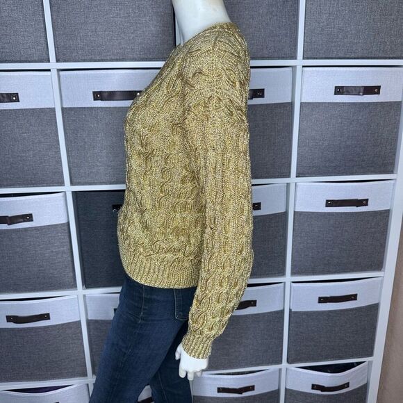 Lillie Rubin Exclusive Vintage Gold Metallic Beaded Sweater Size Small - Picture 5 of 10